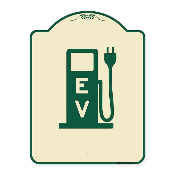 Signmission Ev Electric Vehicle Charging Station Heavy-Gauge Aluminum Sign, 24" x 18", TG-1824-24090 A-DES-TG-1824-24090 - main